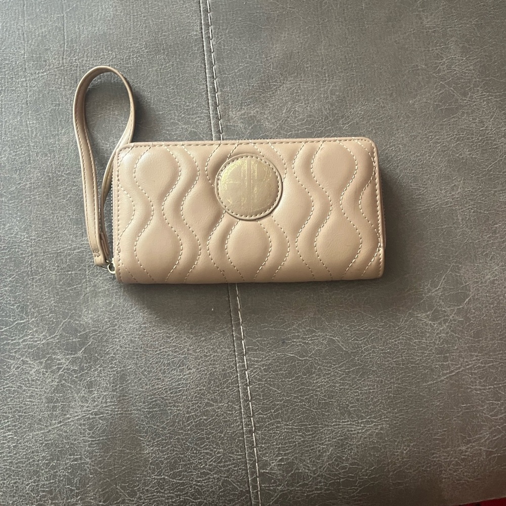 Elegant Tan Quilted Wristlet